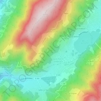 L'Écoffon topographic map, elevation, terrain