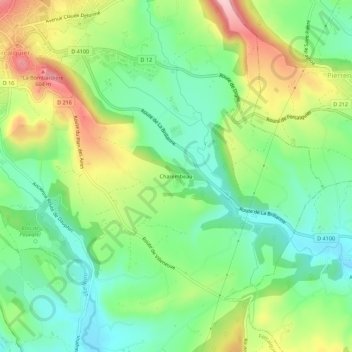 Charembeau topographic map, elevation, terrain