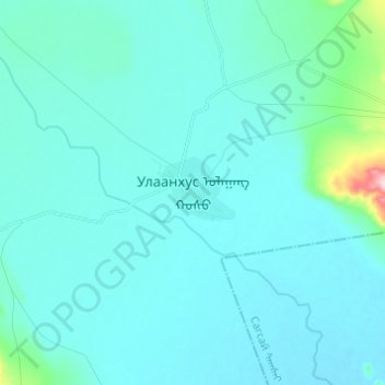 Ulaankhus topographic map, elevation, terrain