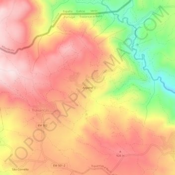 Argemil topographic map, elevation, terrain