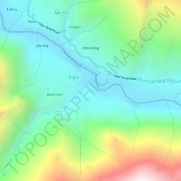 Rashil topographic map, elevation, terrain