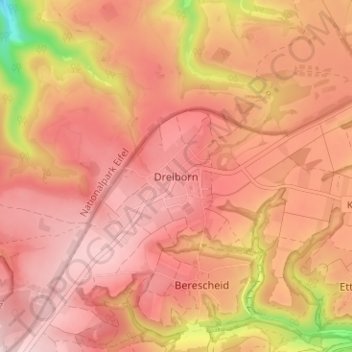 Dreiborn topographic map, elevation, terrain