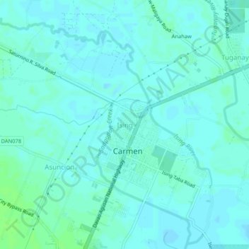 Ising topographic map, elevation, terrain