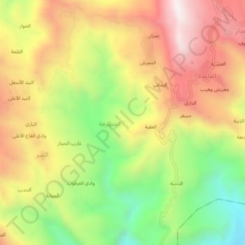 Al Juhrah topographic map, elevation, terrain