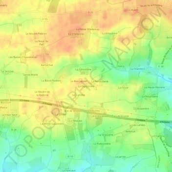 La Digonnière topographic map, elevation, terrain