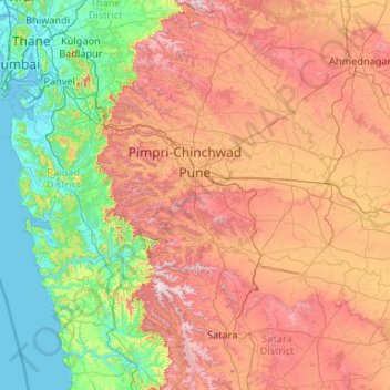 Katraj Ghat topographic map, elevation, terrain