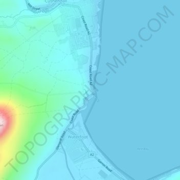 Red Bay Castle topographic map, elevation, terrain