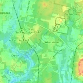 Drögenheide topographic map, elevation, terrain