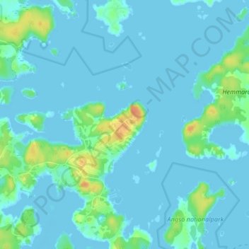Lögla topographic map, elevation, terrain