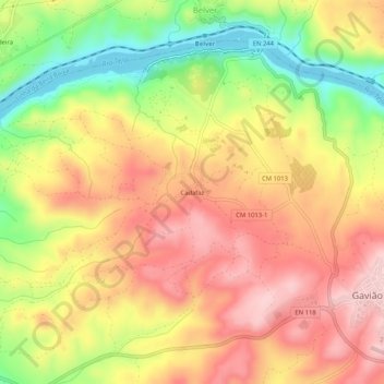 Cadafaz topographic map, elevation, terrain
