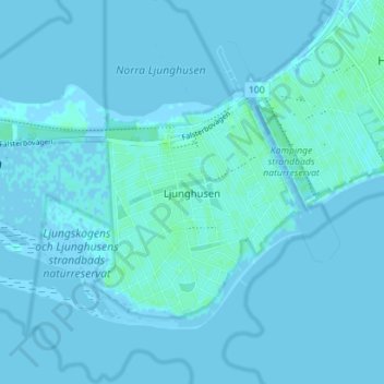 Ljunghusen topographic map, elevation, terrain