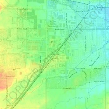 Dominion topographic map, elevation, terrain