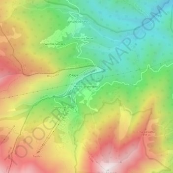 Mònesi di Mendatica topographic map, elevation, terrain