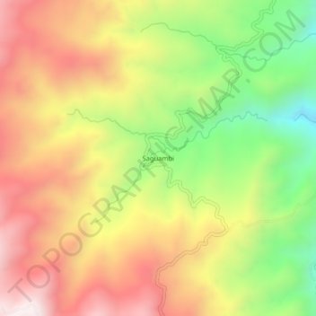 Saguambi topographic map, elevation, terrain