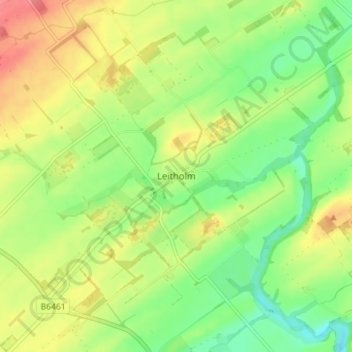 Leitholm topographic map, elevation, terrain