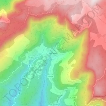 Les Salces topographic map, elevation, terrain