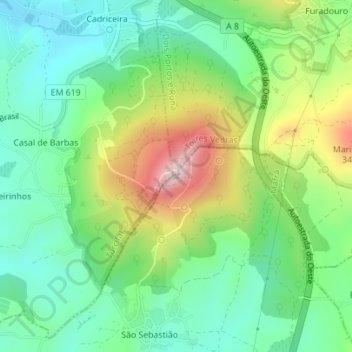 Senhora do Socorro topographic map, elevation, terrain
