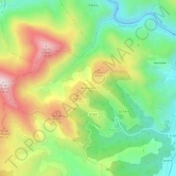 Bernardes topographic map, elevation, terrain