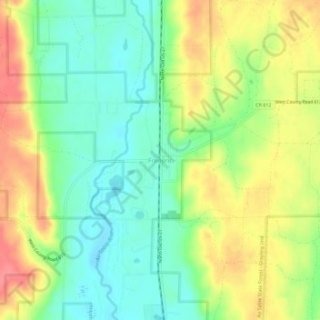 Frederic topographic map, elevation, terrain