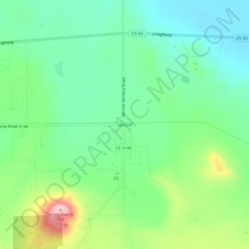 Vernon topographic map elevation - Thumbnail