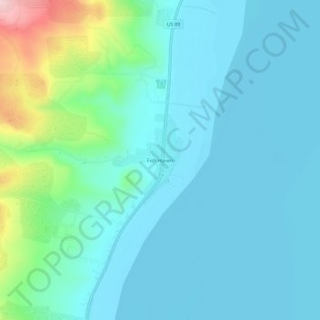 Fish Haven topographic map, elevation, terrain