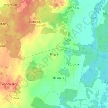 Knysa topographic map, elevation, terrain