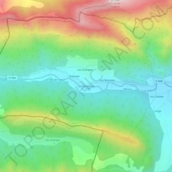 Le Passavour topographic map, elevation, terrain