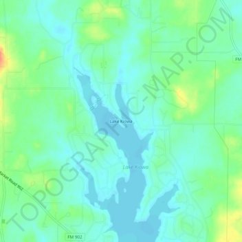 Lake Kiowa topographic map, elevation, terrain