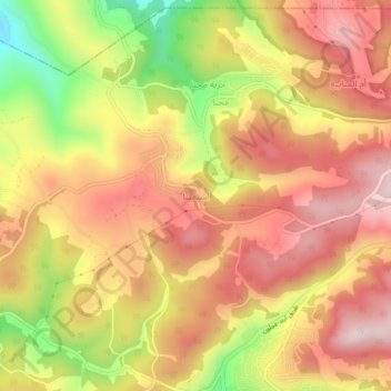 اشتفينا topographic map, elevation, terrain