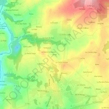 Le Ha topographic map, elevation, terrain