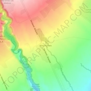 Mata Frances topographic map, elevation, terrain