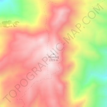Kösedağ topographic map, elevation, terrain