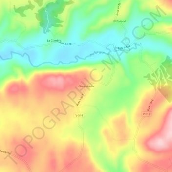 Chaquihuán topographic map, elevation, terrain