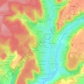 La Rousselière topographic map, elevation, terrain