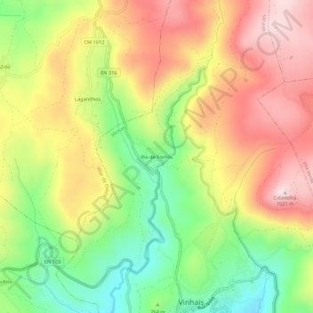 Rio de Fornos topographic map, elevation, terrain