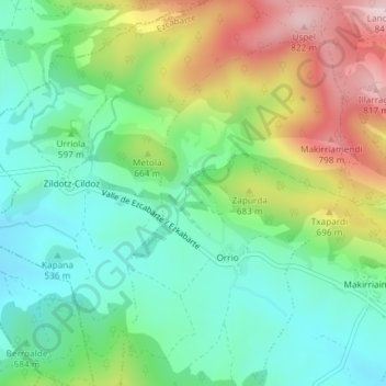 Zapurza topographic map, elevation, terrain