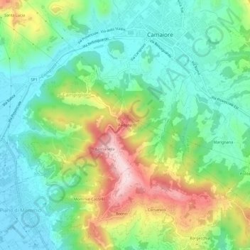 Pedona topographic map, elevation, terrain
