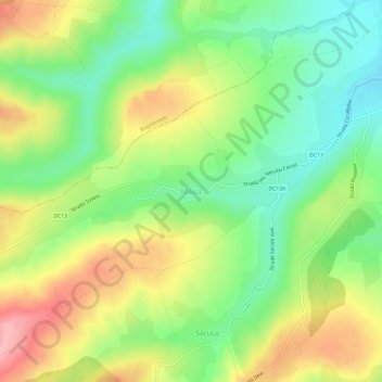 Moișa topographic map, elevation, terrain