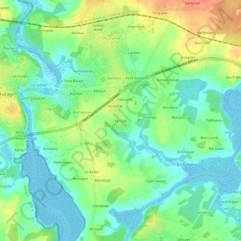Kerizan topographic map, elevation, terrain