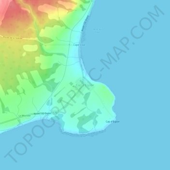 Cap d'Espoir topographic map, elevation, terrain