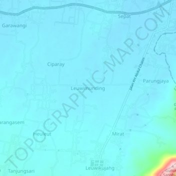 Leuwimunding topographic map, elevation, terrain