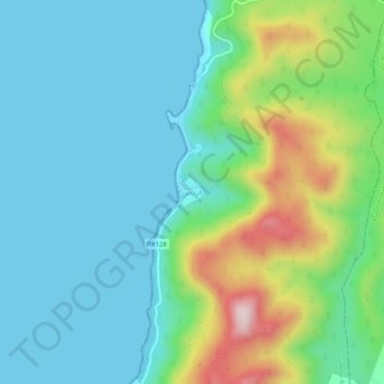 Korbous topographic map, elevation, terrain
