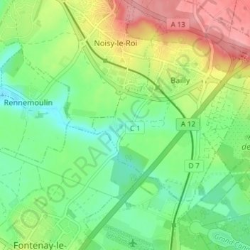 Les Moulinaux topographic map, elevation, terrain