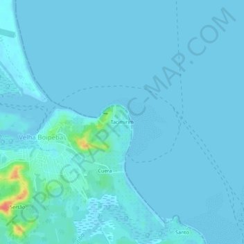Tacimirim topographic map, elevation, terrain
