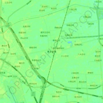 Caozili topographic map, elevation, terrain