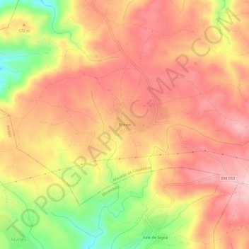 Brinço topographic map, elevation, terrain