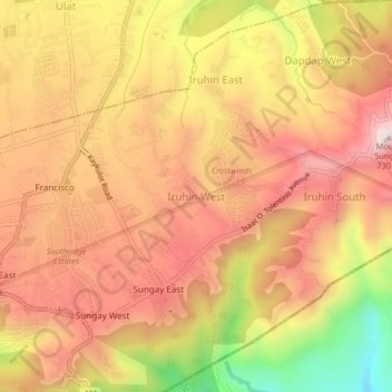 Iruhin West topographic map, elevation, terrain