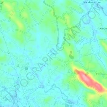 Kunnam topographic map, elevation, terrain