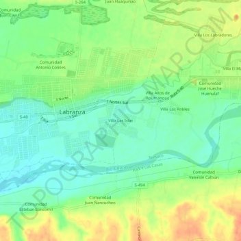 Villa Las Islas topographic map, elevation, terrain