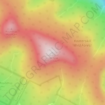 Kaaterskill High Peak topographic map, elevation, terrain